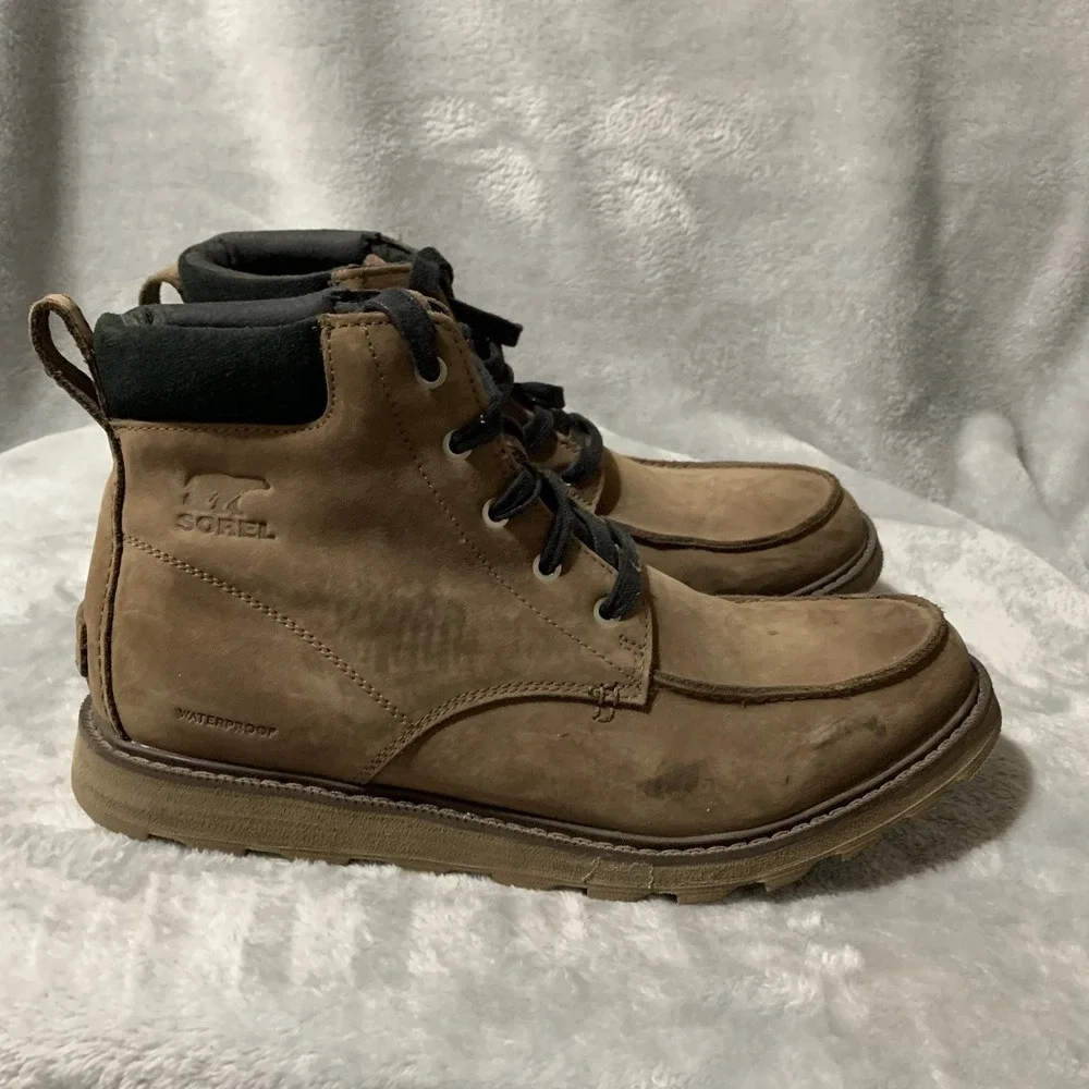 Sorel Madson ll Boots Men's Brown Waterproof Leather Moc‎ Toe Ankle Casual